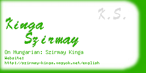 kinga szirmay business card